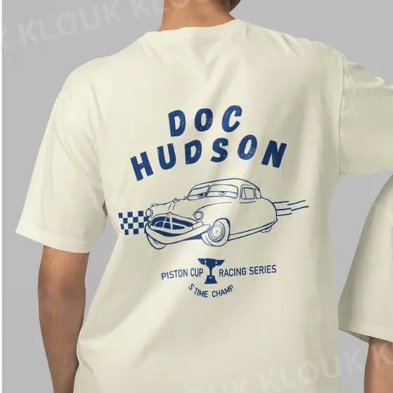 Camiseta Carros Doc Hudson Fillmore Tom Matte Sally McQueen Guido Cruz Ramirez Luigi 100% Algodão