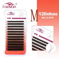 FADVAN Cílios 4DW Forma Profissional Volume Brasileiro Natural Macio Extensão De Vison Falso