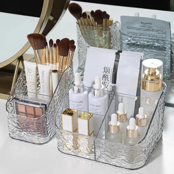 Organizador de Cosméticos e Maquiagem para Penteadeira Moderno de Acrílico
