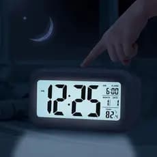 Relógio De Mesa Digital Calendário Despertador Cabeceira