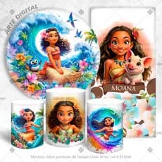 SUPER KIT MOANA FULL HD IMAGEM 4K - 1 PAINEL REDONDO 1,50 + 1 VERTICAL 2X1 + 3 CAPAS CILINDRO