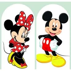 KIT PAINEL DE FESTA MINNIE E MICKEY FUNDO BRANCO - 2 ROMANSO 2X1