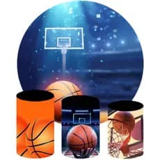 KIT PAINEL REDONDO 1,5 + CAPAS BASQUETE EM TECIDO SUBLIMADO