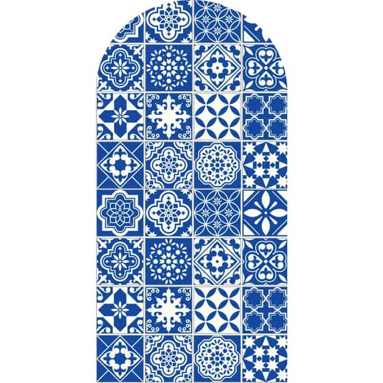 Painel de Festa Azulejo Portugues Romano na Medida de 2,00m de Alt x 1,00m de Larg Em Tecido Sublimado