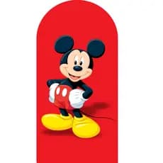 Painel de Festa Mickey e Sua Turma Romano Vertical na Medida de 2,00m de Alt x 1,00m de Larg Em Tecido Sublimado
