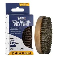 Escova Oval Barba E Bigode Cerdas Macias Marco Boni Barbeiro