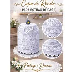Capa Para Botijão de Gás 13 Kg em Renda Protege e Decora