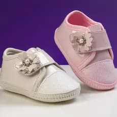 Tênis Feminino Bebê Infantil Flor Brilho Delicado Menina Criança JR Calçados Promoção Envio Imediato