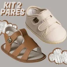Kit 2 Pares Tênis + Sandália Masculino Infantil Vários Modelos E Cores Para Meninos Envio Imediato