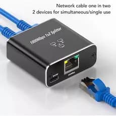 Duplicador Adaptador Extensor Ethernet Splitter Rj45 De 1 X 2 ou 1 X 4 Gigabit
