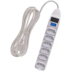 Extensão Elétrica Régua 6 Tomadas 3 Metros Com Interruptor Liga/Desliga E Fusível Filtro De Linha Bivolt Puro Cobre Trip