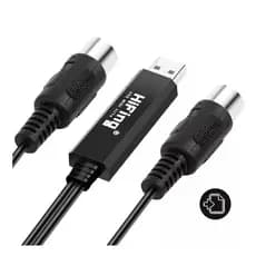 Cabo Adaptador Conversor Usb Midi Profissional Windows E Mac...