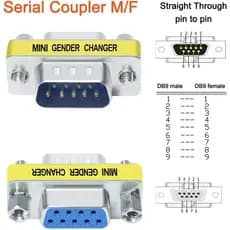 emenda DB9 macho para fêmea modem nulo cabo serial acoplador adaptador de mudança de gênero