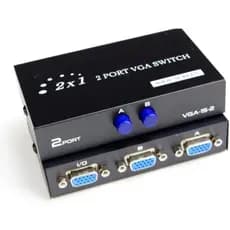 Chave Seletora Vga A/b Switch 2 Pcs X 1 Monitor Vga Fêmea Preto