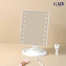 Espelho de Mesa Maquiagem com Iluminação LED Rotação Controle Touch Perfeito Impecável GABISHOP