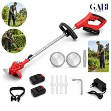 Aparador de Grama Elétrica a Bateria 21V com 2 Baterias e Kit de Lâminas Jardim GABISHOP