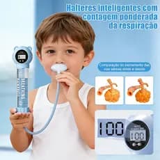 Treinador Respiratório Portátil com Visor de Contagem | 5 Níveis Ajustáveis | Para Exercícios Faciais e Abdominais