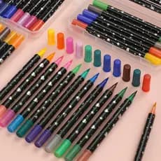 Canetas para Colorir com Glitter 2 pontas com 48 Cores