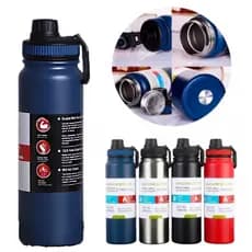 Garrafa Térmica 800ml garrafa espacial Quente Frio Com Isolamento Térmico De Grande Capacidade Azul