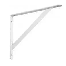 KIT 2 UNIDADES - Cantoneira Mão Francesa Suporte Prateleira 10, 15, 20 ou 25cm Branco