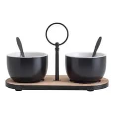 Conjunto Bandeja Lyor De Bambu 20cm X 9,5cm