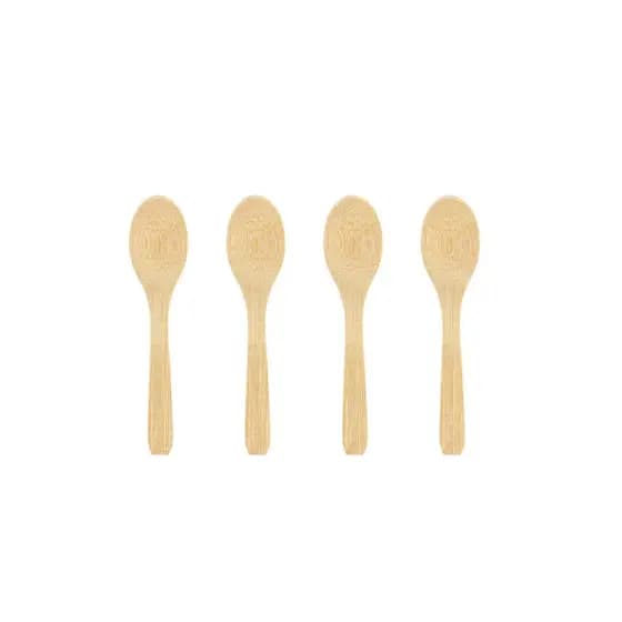 COLHER DE SOBREMESA DE BAMBU 4 PÇS
