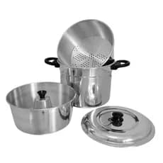 Panela 3 em 1 Multiuso Vapor Alumínio 3,2 Litros Cozinha Resistente Prático Dieta Saudável Legumes Arroz Peixe Pudim