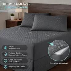 Kit Protetor  Impermeável Para Colchão Queen Com Fronha Diversas Cores - Bella