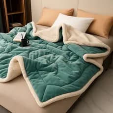 Coberdrom Alaska Luxo Casal Queen Sherpa Pele de Carneiro Toque Macio
