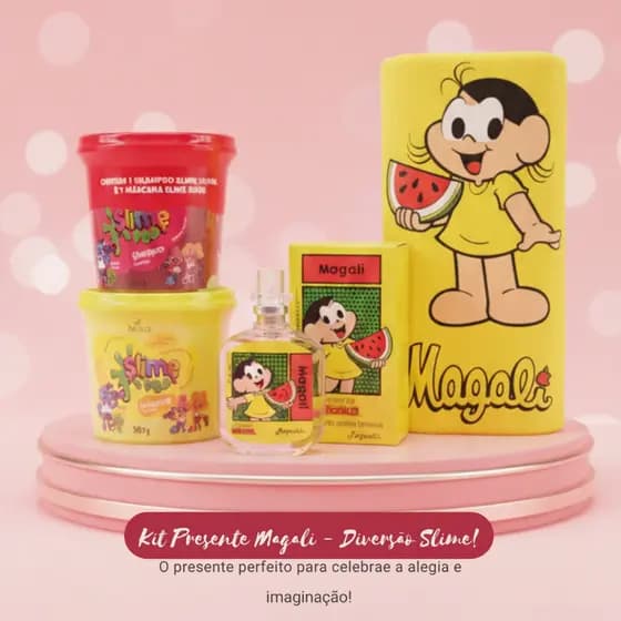 Presente Infantil Magali – Colônia Jequiti 25ml, Toalha de Banho e Kit Capilar