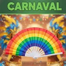 Leque LGBT Grande Dobrável 65cm Colorido Resistente e Ideal para Festas e Eventos