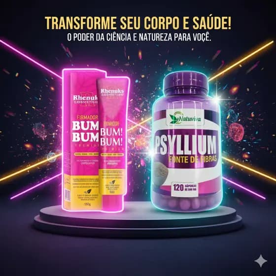 Kit Firmador Power Corpo & Saúde Gel Firmador Bumbum Rhenuks +Encapsulado Fibra de Alta Pureza