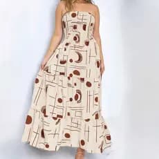 Vestido feminino longo tomara que caia com Elastex