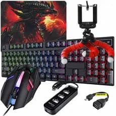 Kit Mobilador Para Celular Gamer Com Tripe Mouse Teclado Led