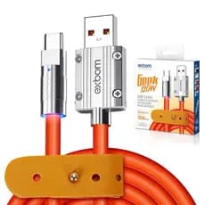 120W Cabo De Carga Super Rápida Tipo C/ IPhone /Micro V8 Silicone Líquido Usb Micro Original