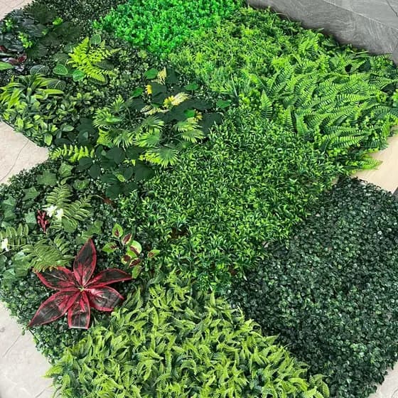 Placa 40x60 Jardim Vertical Verde Planta Flores Artifical Qualidade Lindo Top Luxo Folhagem Buxinho
