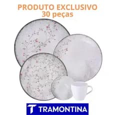Jogo de Jantar 30 Peças Floralis Porcelana Tramontina
