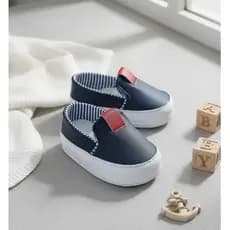 Sapatinho de bebe Menino Tênis de bebe Slip On forro Listra
