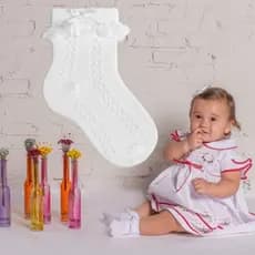 Meia De Bebê Menina Rendada Social Meia Daminha