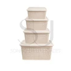 kit com 1Caixa/Cestos:2,5 L/ 1Caixa 4,0 L/ 1 Caixa: 7,5 L/ 1 Caixa 15,0/ Caixa organizadora Rattan