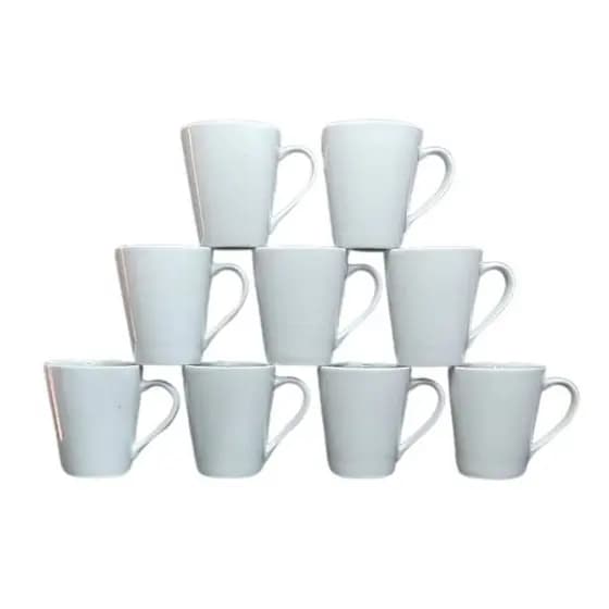 caneca xícara chá porcelana branca lisa café tulipa 290ml