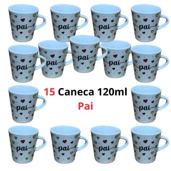 Jogo Caneca Porcelana Dia dos pais Dia das Mães Xícara Personalizada Café chá