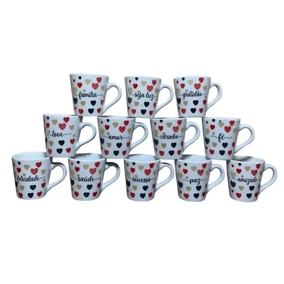 Caneca Gratidao Fé Amor Familia Frases Motivação xícara porcelana personalizadas