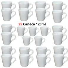 Jogo Xícara Branca lisa Caneca Porcelana café chá Tulipa 120ml