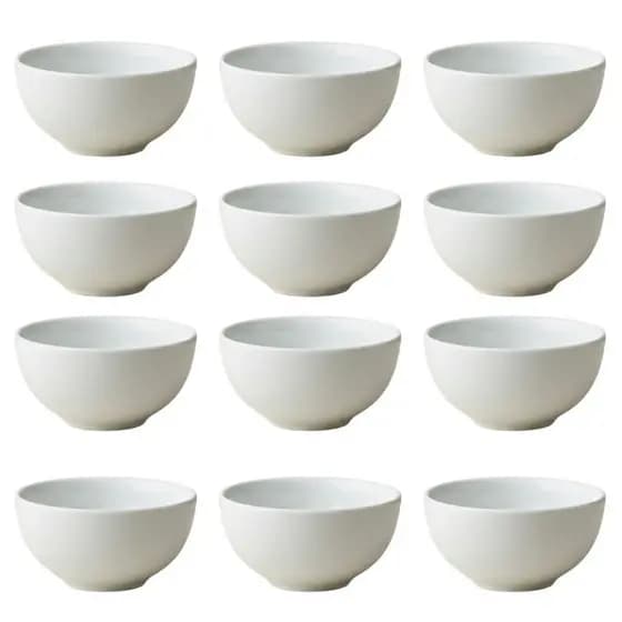 Kit Cumbuca Bowl Tigela Branca Porcelana Pote de Sobremesa