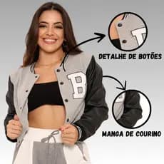 jaqueta feminina bomber colegial jaquetinha inverno casaco blusa frio moletom elegante blogueira