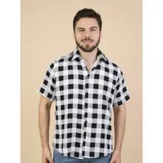 Camisa Xadrez Manga Curta Slim Estilo Verão Casual Respirável Preço Baixo Direto Da Fábrica