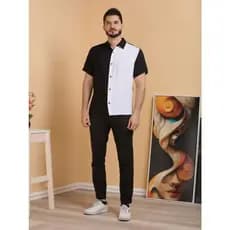 Camisa Social Masculina Manga Curta Casual Slim Fit Luxo