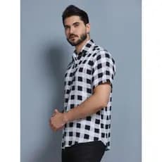 Camisa Social Estampada xadrez Masculina manga curta festa junina 2026