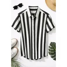 Camisas Slim Unisex Viscose Slim Fit Estampada Listrada Alta Qualidade Promoção